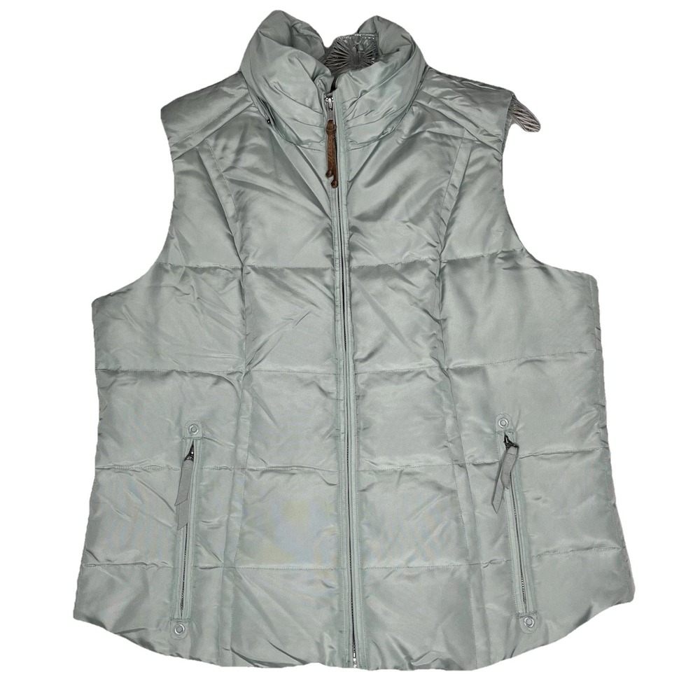Eddie Bauer Vest XL Blue Women's Down Filled 550 Power Yukon Travel Warm Cozy